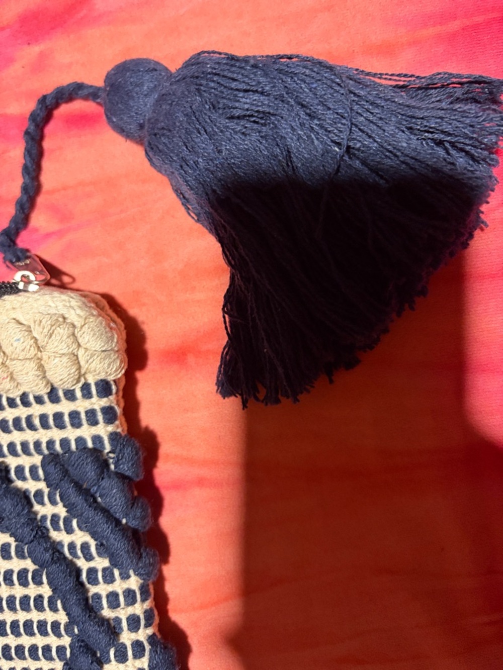 Ink + Alloy Navy & Cream Macram Clutch Bag View 3